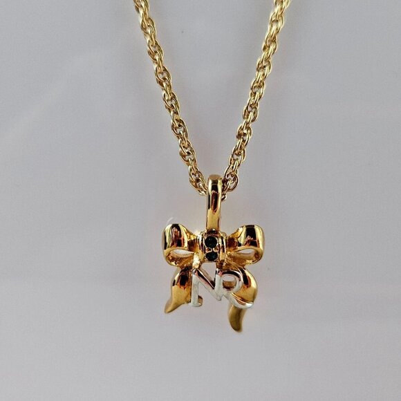 Nina Ricci Paris Women Necklace NR Pendant Gold Tone Jewelry w/ Box Bijoux Mode - Picture 7 of 11